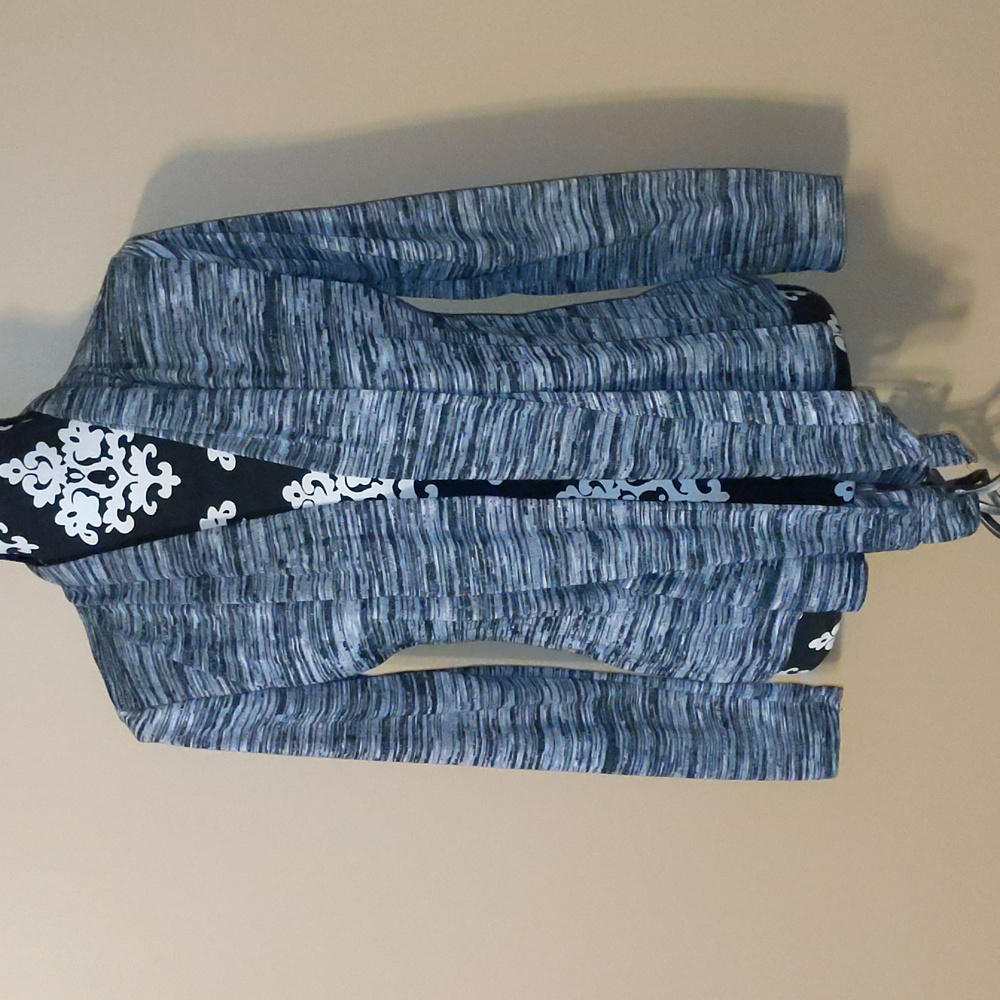 Ladies Ambiance Apparel Black & white L/S Waterfall Open front Cardigan …
